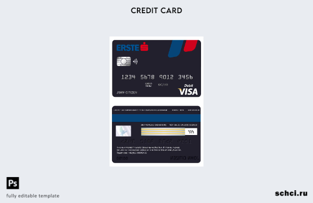 цифровая загрузка шаблона карты Visa банка Austria Erste Group